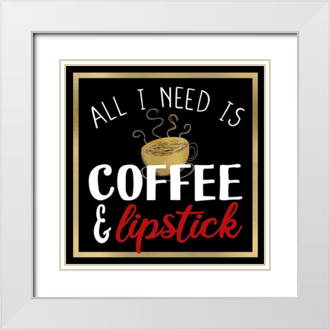 Coffee Lipstick 1 White Modern Wood Framed Art Print with Double Matting by Allen, Kimberly