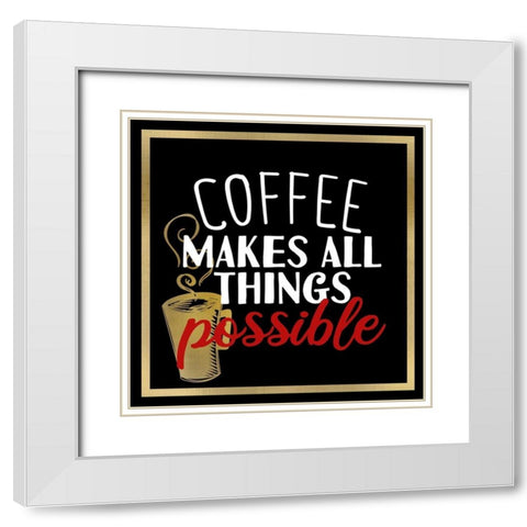 Coffee Lipstick 3 White Modern Wood Framed Art Print with Double Matting by Allen, Kimberly