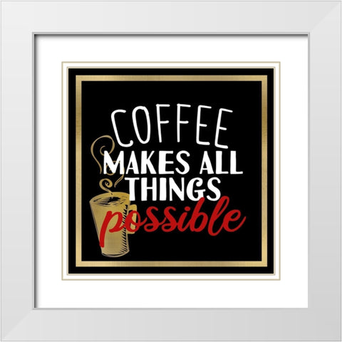 Coffee Lipstick 3 White Modern Wood Framed Art Print with Double Matting by Allen, Kimberly