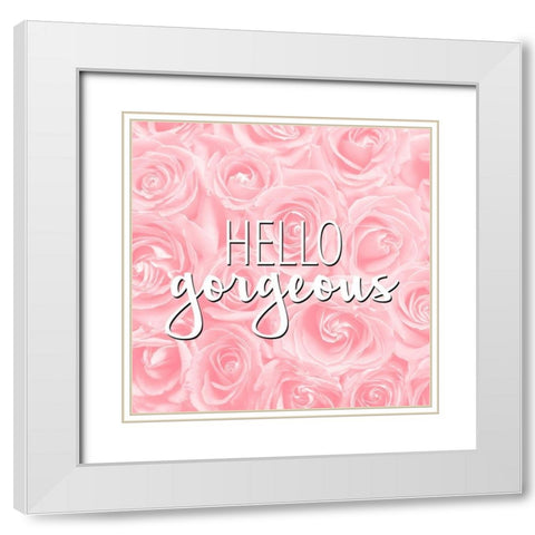 Roses 1 V2 White Modern Wood Framed Art Print with Double Matting by Allen, Kimberly