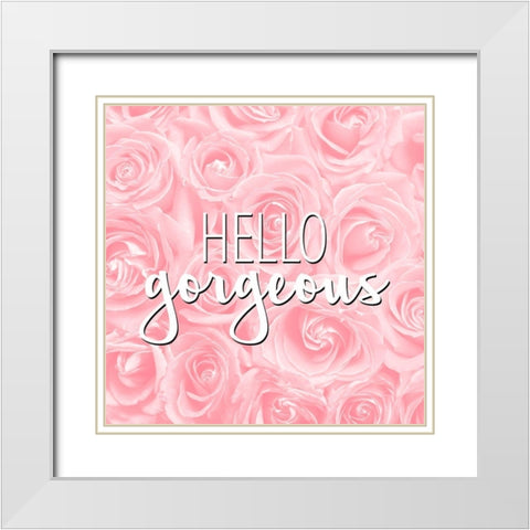 Roses 1 V2 White Modern Wood Framed Art Print with Double Matting by Allen, Kimberly