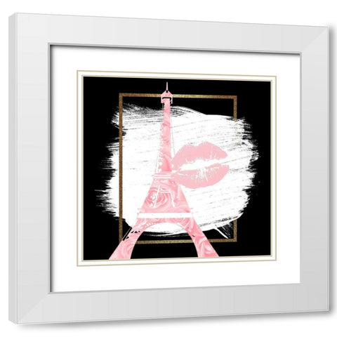 Roses 2 V2 White Modern Wood Framed Art Print with Double Matting by Allen, Kimberly