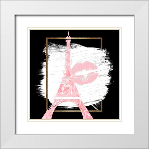 Roses 2 V2 White Modern Wood Framed Art Print with Double Matting by Allen, Kimberly