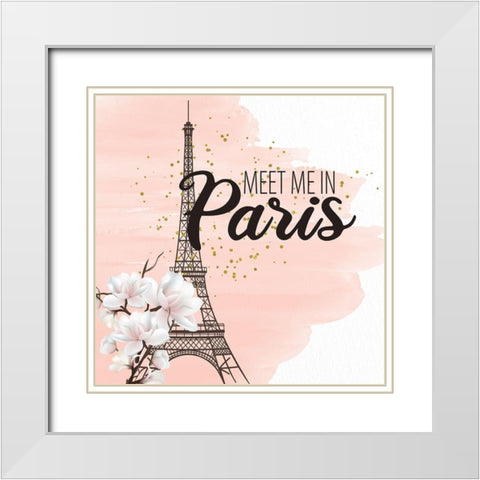 Magnolia Paris 1 White Modern Wood Framed Art Print with Double Matting by Allen, Kimberly