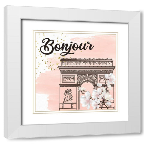 Magnolia Paris 2 White Modern Wood Framed Art Print with Double Matting by Allen, Kimberly