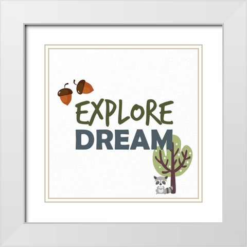 Woodland Explore 1 White Modern Wood Framed Art Print with Double Matting by Allen, Kimberly