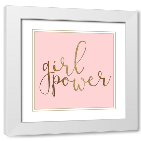 Girl Power Square White Modern Wood Framed Art Print with Double Matting by Allen, Kimberly