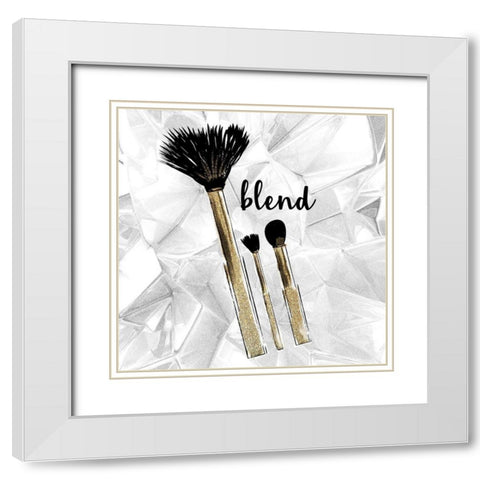 Diamond Makeup 1 White Modern Wood Framed Art Print with Double Matting by Allen, Kimberly