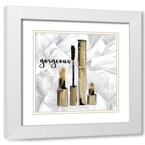 Diamond Makeup 2 White Modern Wood Framed Art Print with Double Matting by Allen, Kimberly