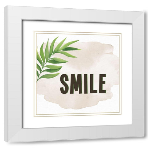 Smile Laugh Play 1 White Modern Wood Framed Art Print with Double Matting by Allen, Kimberly