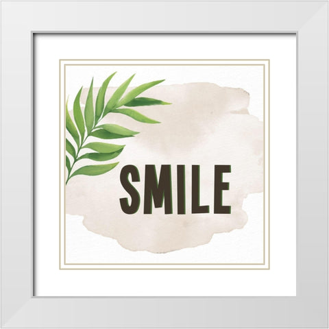Smile Laugh Play 1 White Modern Wood Framed Art Print with Double Matting by Allen, Kimberly