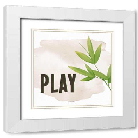 Smile Laugh Play 3 White Modern Wood Framed Art Print with Double Matting by Allen, Kimberly