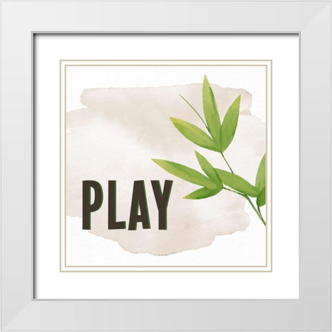 Smile Laugh Play 3 White Modern Wood Framed Art Print with Double Matting by Allen, Kimberly