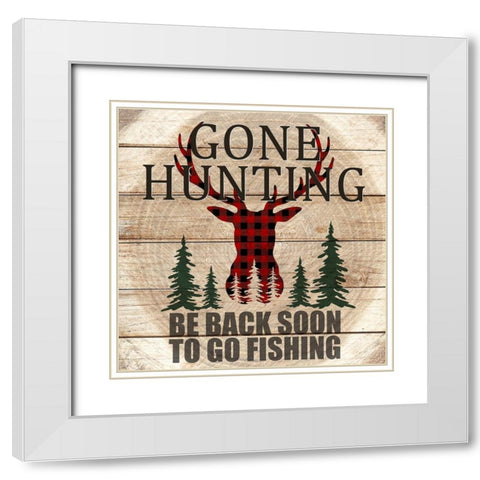 Gone Hunting White Modern Wood Framed Art Print with Double Matting by Allen, Kimberly