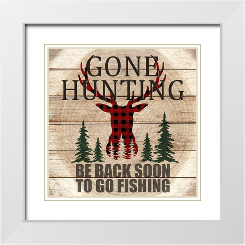 Gone Hunting White Modern Wood Framed Art Print with Double Matting by Allen, Kimberly