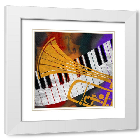 Jazz Flow 1 White Modern Wood Framed Art Print with Double Matting by Allen, Kimberly