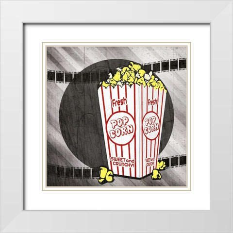 At the Movies 2 White Modern Wood Framed Art Print with Double Matting by Allen, Kimberly