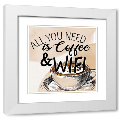 All You Need 1 White Modern Wood Framed Art Print with Double Matting by Allen, Kimberly