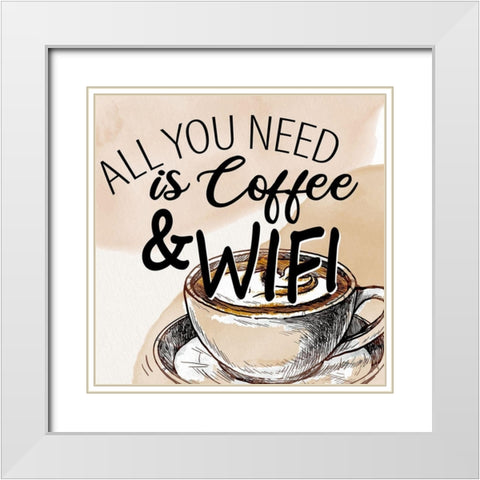 All You Need 1 White Modern Wood Framed Art Print with Double Matting by Allen, Kimberly