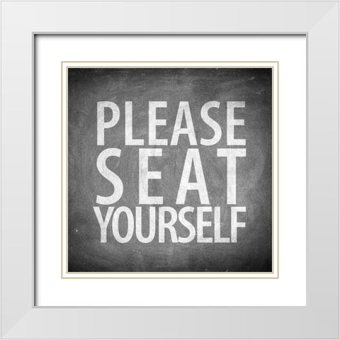 Bathroom Chalkboard 1 White Modern Wood Framed Art Print with Double Matting by Allen, Kimberly