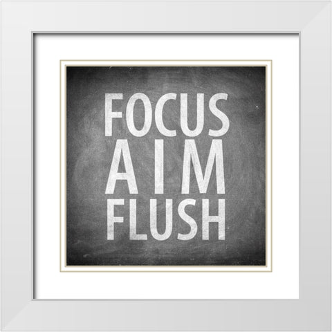 Bathroom Chalkboard 2 White Modern Wood Framed Art Print with Double Matting by Allen, Kimberly