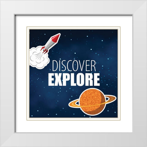 Space 2 White Modern Wood Framed Art Print with Double Matting by Allen, Kimberly