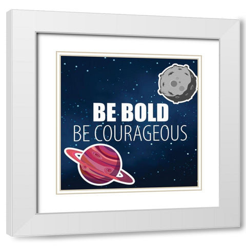 Space 3 White Modern Wood Framed Art Print with Double Matting by Allen, Kimberly