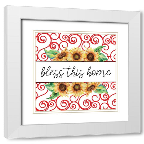 Sunflower Plaid 1 White Modern Wood Framed Art Print with Double Matting by Allen, Kimberly