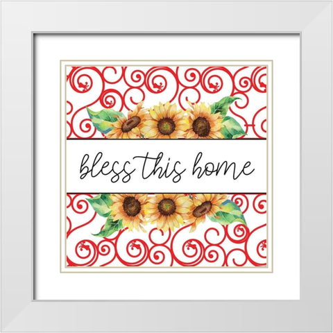 Sunflower Plaid 1 White Modern Wood Framed Art Print with Double Matting by Allen, Kimberly