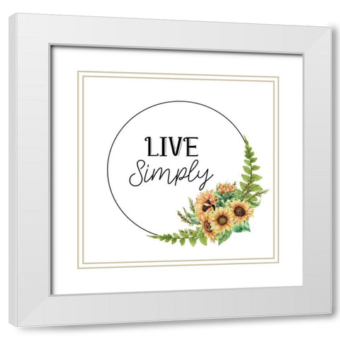 Sunflower Plaid 4 White Modern Wood Framed Art Print with Double Matting by Allen, Kimberly