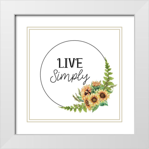 Sunflower Plaid 4 White Modern Wood Framed Art Print with Double Matting by Allen, Kimberly