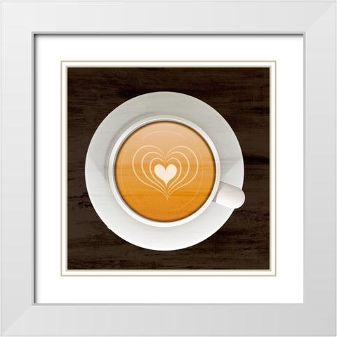Coffee Time 1 White Modern Wood Framed Art Print with Double Matting by Allen, Kimberly