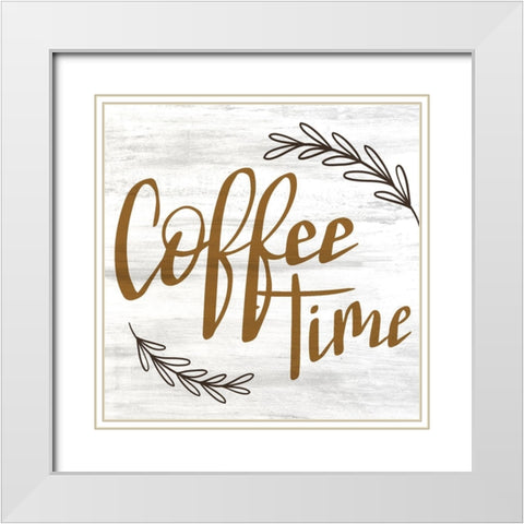 Coffee Time 2 White Modern Wood Framed Art Print with Double Matting by Allen, Kimberly