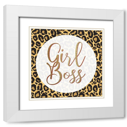 Girl Boss Leopard 2 White Modern Wood Framed Art Print with Double Matting by Allen, Kimberly