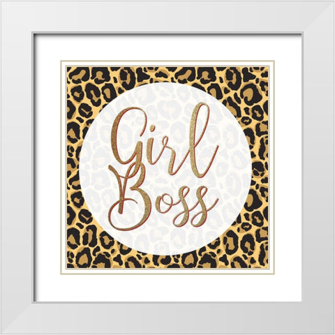 Girl Boss Leopard 2 White Modern Wood Framed Art Print with Double Matting by Allen, Kimberly