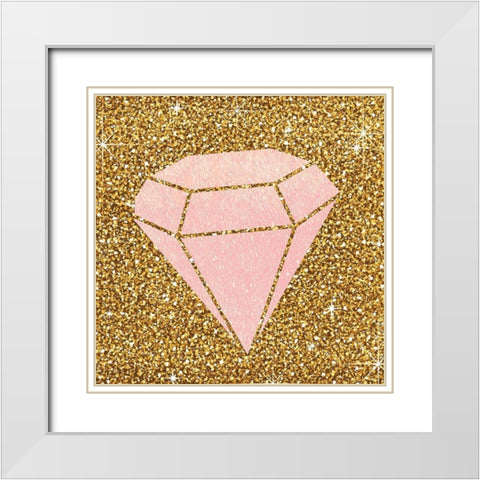 Love Glitter 2 White Modern Wood Framed Art Print with Double Matting by Allen, Kimberly