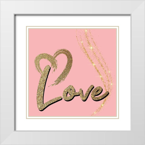 Love Glitter 3 White Modern Wood Framed Art Print with Double Matting by Allen, Kimberly