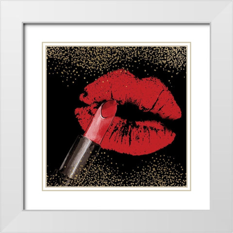 Boss Lips 1 White Modern Wood Framed Art Print with Double Matting by Allen, Kimberly