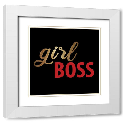 Boss Lips 2 White Modern Wood Framed Art Print with Double Matting by Allen, Kimberly