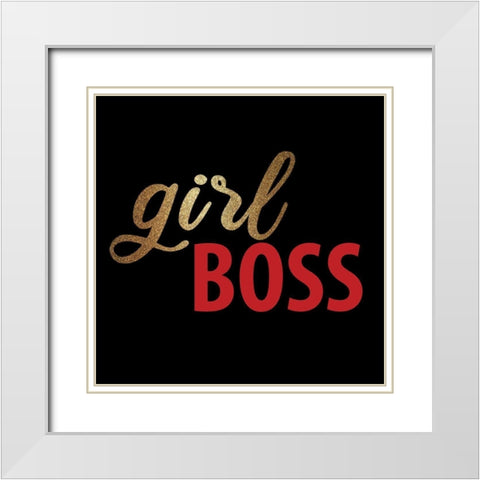 Boss Lips 2 White Modern Wood Framed Art Print with Double Matting by Allen, Kimberly