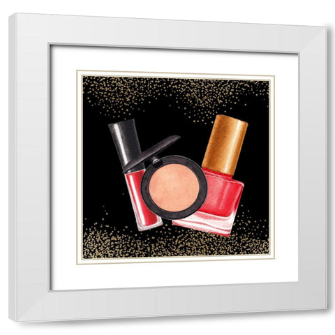 Boss Lips 3 White Modern Wood Framed Art Print with Double Matting by Allen, Kimberly