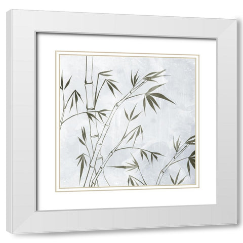 Bamboo 1 White Modern Wood Framed Art Print with Double Matting by Allen, Kimberly