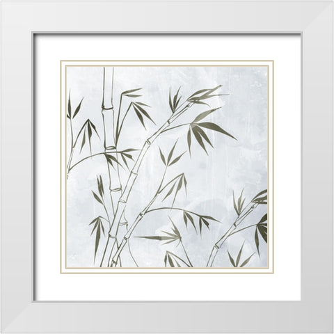 Bamboo 1 White Modern Wood Framed Art Print with Double Matting by Allen, Kimberly
