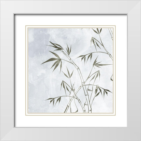 Bamboo 2 White Modern Wood Framed Art Print with Double Matting by Allen, Kimberly