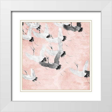 Crane Flight White Modern Wood Framed Art Print with Double Matting by Allen, Kimberly