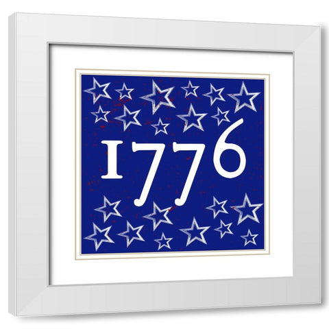 Happy 4th 1 White Modern Wood Framed Art Print with Double Matting by Allen, Kimberly