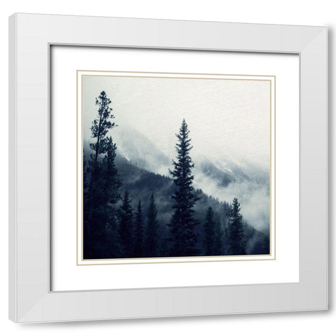 Navy Forest 1 White Modern Wood Framed Art Print with Double Matting by Allen, Kimberly