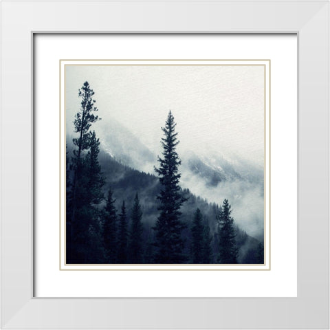Navy Forest 1 White Modern Wood Framed Art Print with Double Matting by Allen, Kimberly