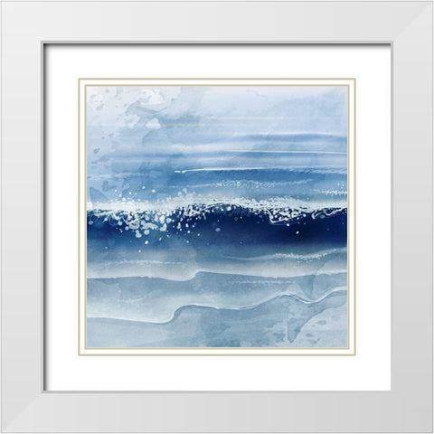 Ocean Waves White Modern Wood Framed Art Print with Double Matting by Allen, Kimberly
