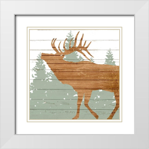 Woods 3 White Modern Wood Framed Art Print with Double Matting by Allen, Kimberly